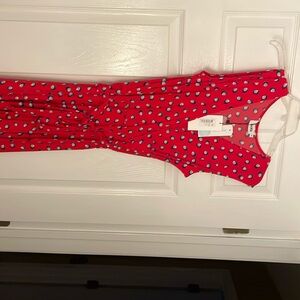 Red Sleeveless Leota Wrap Dress